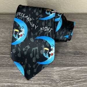Cara Craft Ireland Silk Neck Tie Ireland By Night Moon Beer Rare